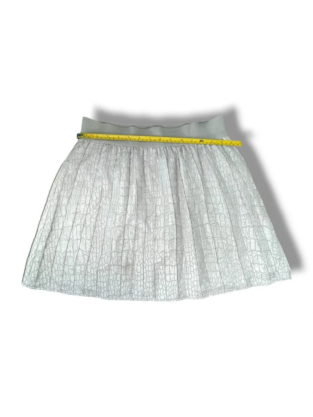 Hinge Textured Fit & Flare Skater Skirt Silver Gray Jacquard Mini Coquette Skirt